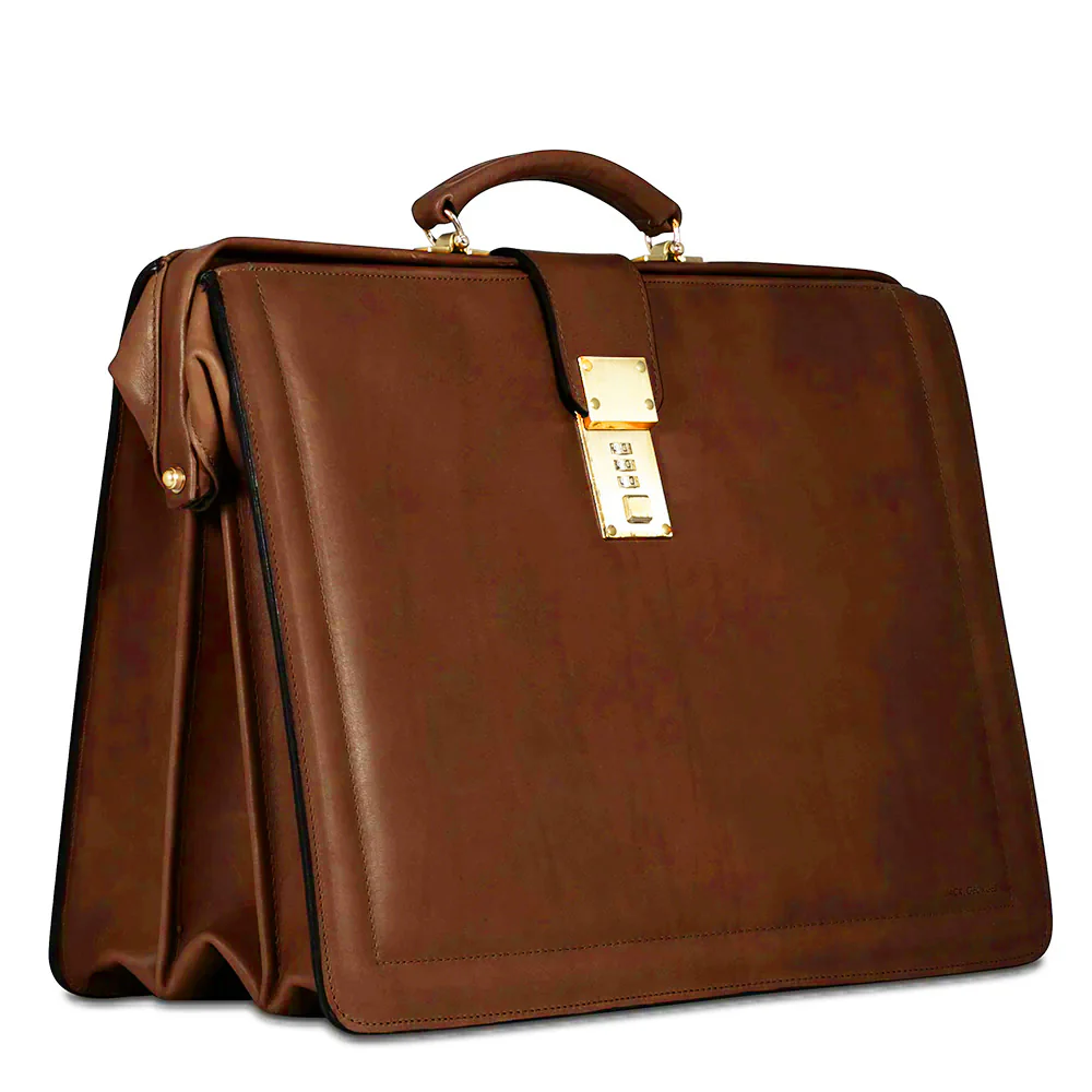 Belting Leather Classic Combination Lock Briefbag #9005 - Image 10