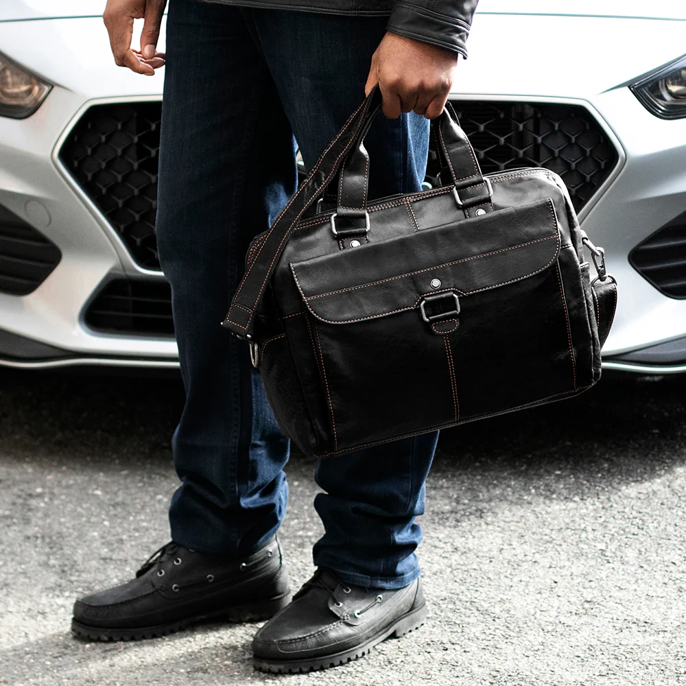 Zippered Briefcase with Front Flap Pocket #7316 - Image 15