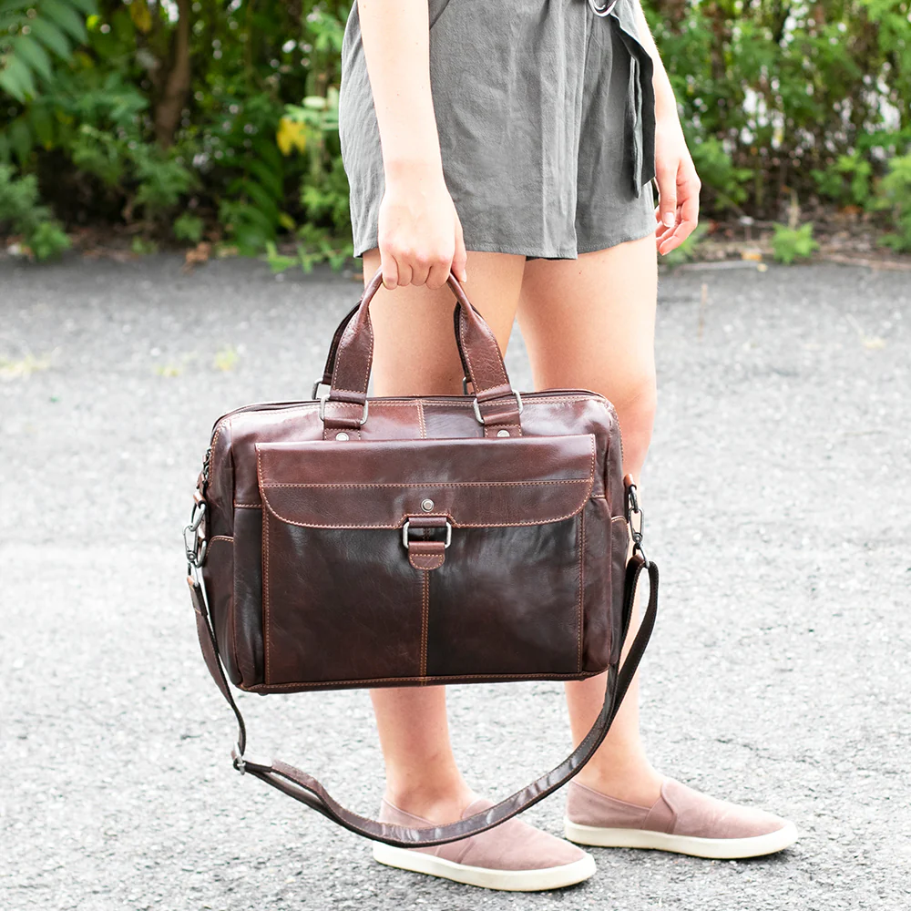 Zippered Briefcase with Front Flap Pocket #7316 - Image 16
