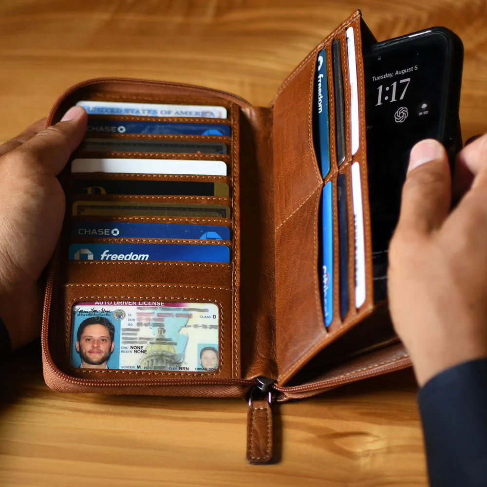 Large Zip-Around Travel Wallet #7724 - Image 19